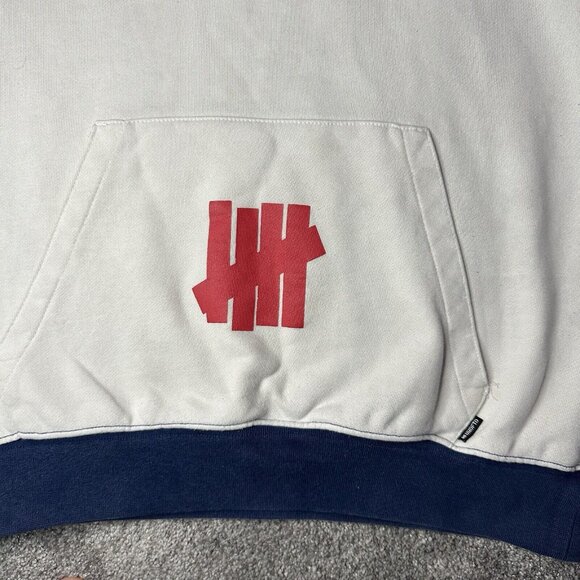 Undefeated Icon Logo Hoodie Sweatshirt Size M Colorblock UNDFTD Blue White - Picture 2 of 10